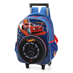 Mochila c/ Rodinhas Hot Wheels Azul | Luxcel
