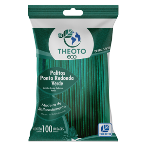 Palito De Sorvete Ponta Redonda Verde 100 Unidades | Theoto