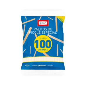 Palito De Sorvete Ponta Redonda Natural 100 Unidades | Gaboardi