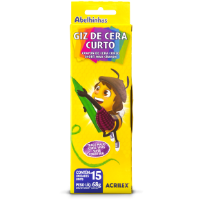 Giz de Cera Curto 15 Cores | Acrilex