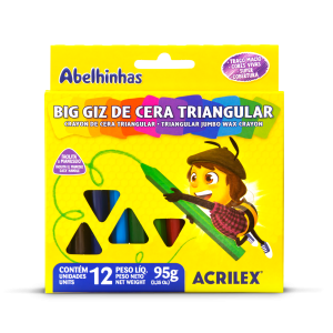 Giz de Cera Big 12 Cores Triangular | Acrilex