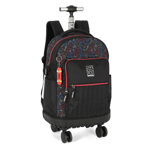 Mochila com Carrinho 360º  Preto com Vermelho | UP4YOU