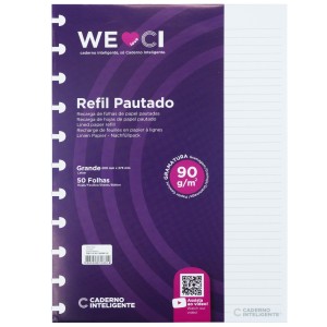Refil Pautado Grande 90g | Caderno Inteligente