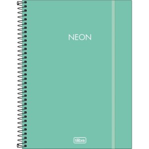 Caderno Universitário 1 Matéria Neon Turquesa 80 Folhas | Tilibra