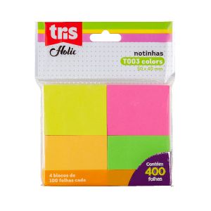 Notas Autoadesivas Colors Holic Pop C/4 Blocos x 100 Folhas | Tris