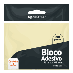 Bloco Adesivo Amarelo Pastel 76x102 100f | Jocar