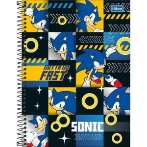 Caderno Universitário 1 Matéria Sonic 80 Folhas | Tilibra