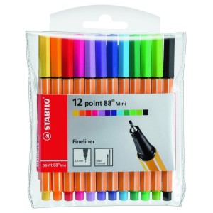 Caneta Hidrográfica Point Mini C/12 Cores Fine 0.4 | Stabilo