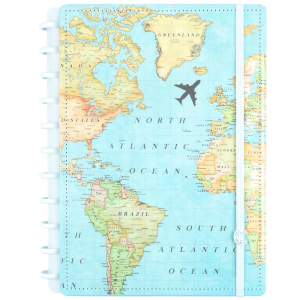 Caderno Inteligente Grande By Gocase Mapa Mundi Azul | Caderno Iinteligente