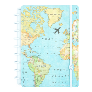 Caderno Inteligente Médio By Gocase Mapa Mundi Azul | Caderno Iinteligente